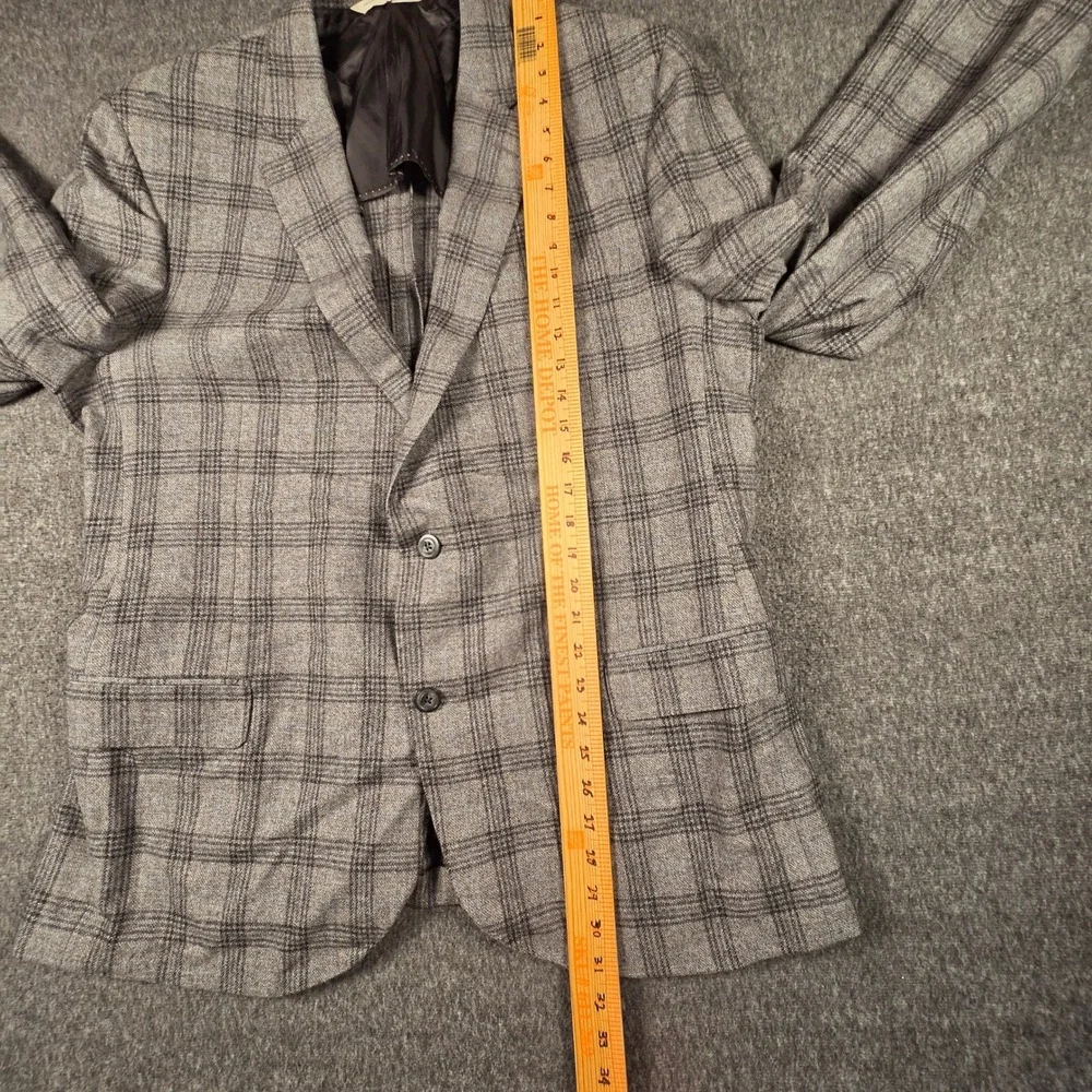 Samuelsohn Blazer E. Thomas Wool Cashmere Plaid Sport Coat Grey 48 Long NWOT
